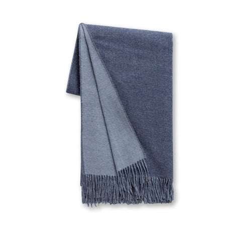 Reversible Throw Denim Blue and Chambray by Alicia Adams Alpaca at Fig Linens and Home