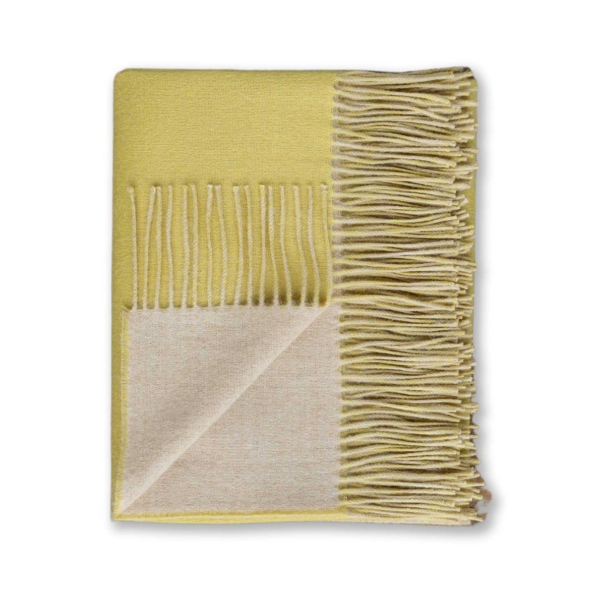 Reversible Throw French Yellow and Beige by Alicia Adams Alpaca at Fig Linens and Home