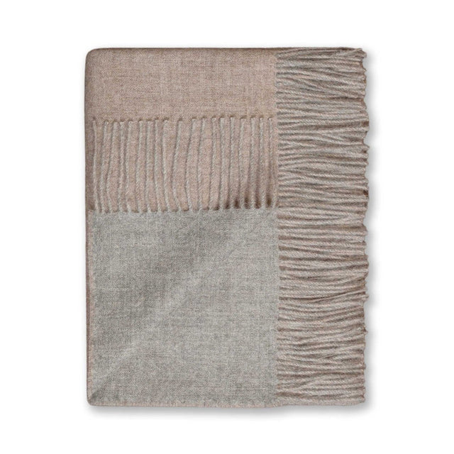 Reversible Throw Light Taupe and Light Grey by Alicia Adams Alpaca at Fig Linens and Home