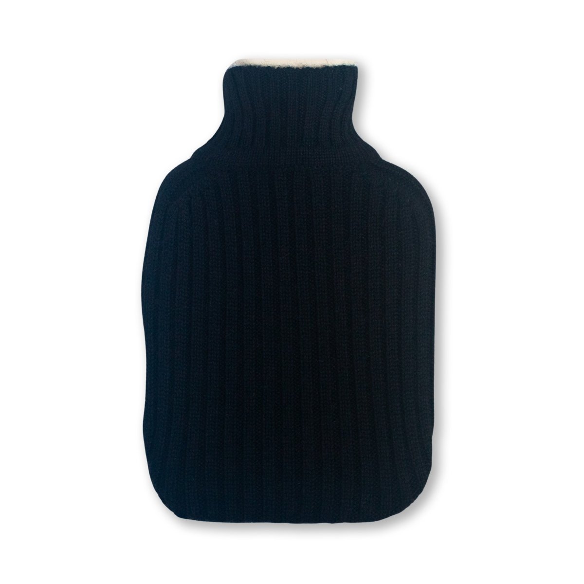 Ribbed Hot Water Bottle in Black | Alicia Adams Alpaca at Fig Linens and Home