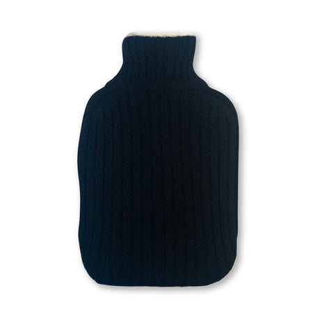 Ribbed Hot Water Bottle in Black | Alicia Adams Alpaca at Fig Linens and Home