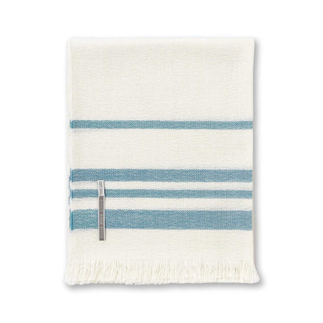Sail Throw in Ivory / Azure | Alicia Adams Alpaca at Fig Linens and Home