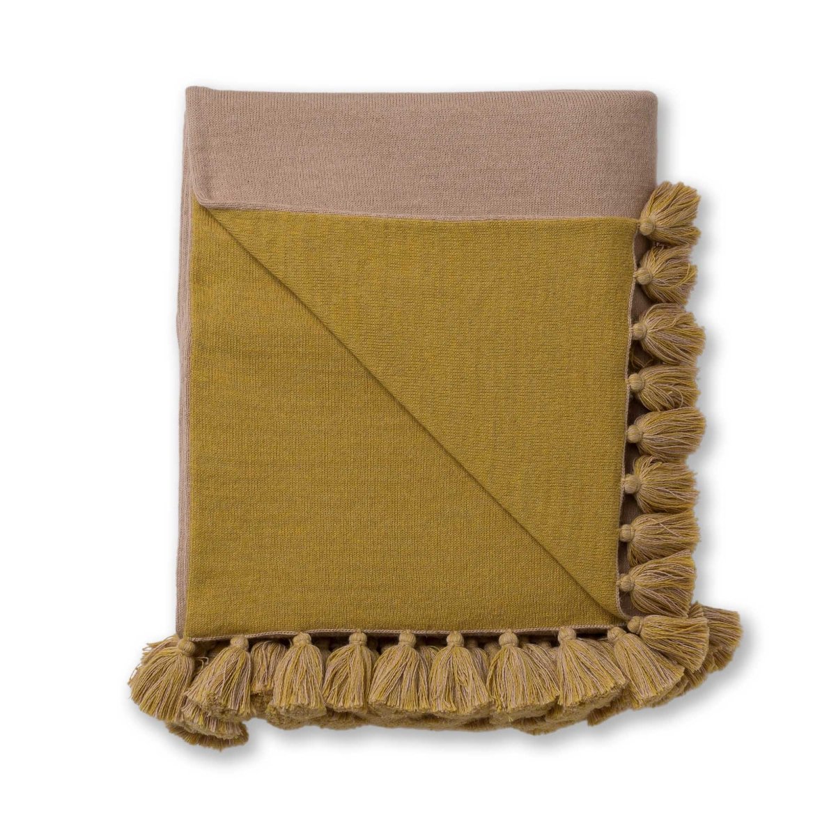 Alicia Adams Alpaca Sydney Blanket in French Yellow and Beige | Fig Linens and Home