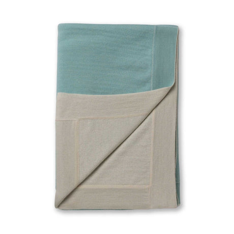 Tokyo Bed Blanket by Alicia Adams Alpaca at Fig Linens and Home - Ivory and Aqua