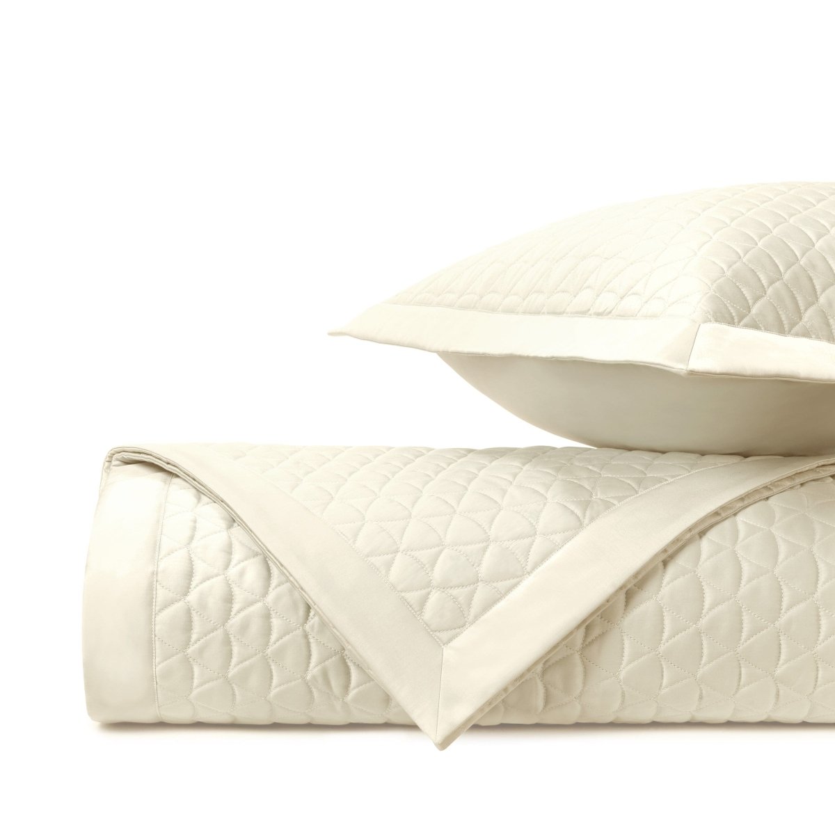 ANASTASIA Quilted Coverlet in Ivory by Home Treasures at Fig Linens and Home