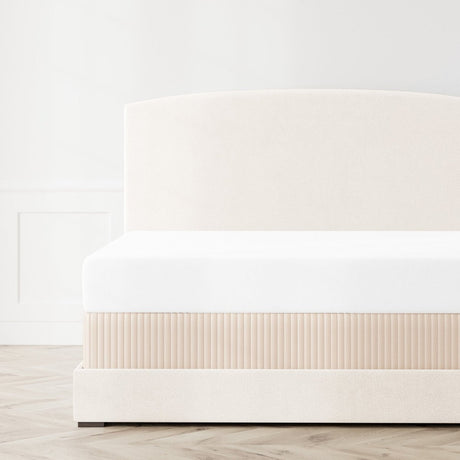 Ann Gish Charmeuse Channel Quilted Box Spring Cover by Ann Gish shown on Bed in Pumice