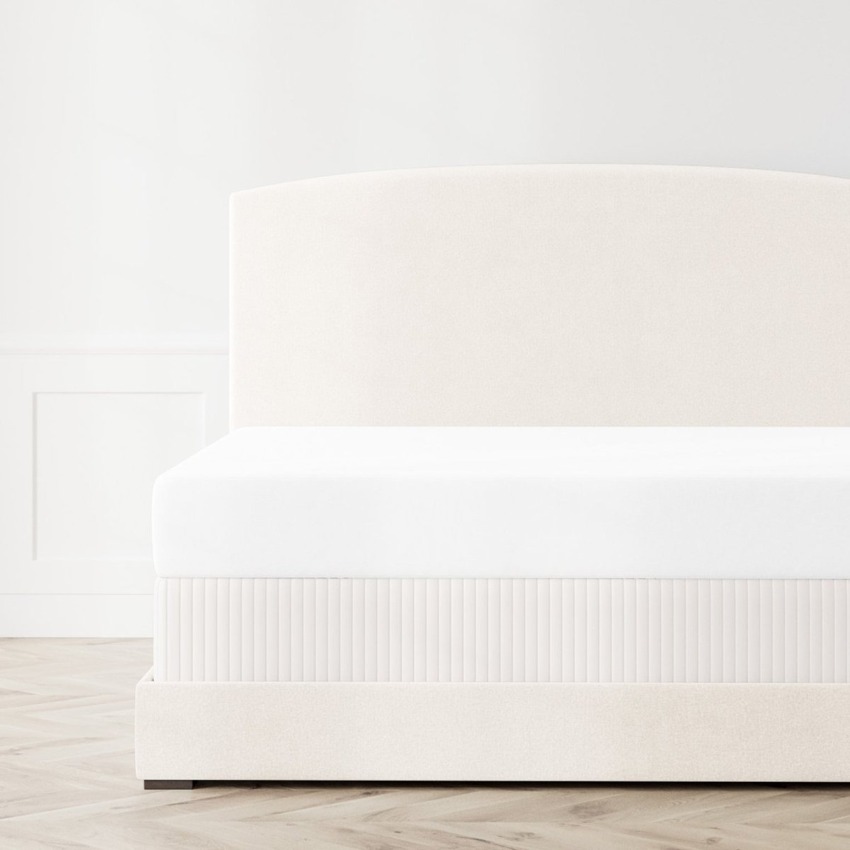 Ann Gish Charmeuse Channel Quilted Box Spring Cover by Ann Gish shown on Bed in White