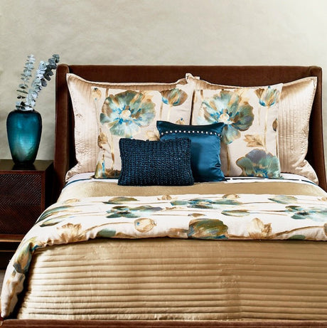 Dark headboard Opium Azure Bedding by Ann Gish at Fig Linens and Home