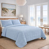 Bedding in Powder Blue Colorway - Ready-to-Bed 2.0 Cotton Canvas Coverlet Set by Ann Gish