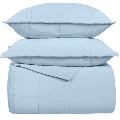 Ready-to-Bed 2.0 Cotton Canvas Coverlet Set by Ann Gish - Powder Blue at Fig Linens and Home
