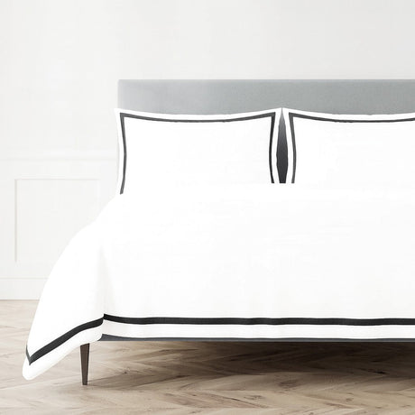 Duvet Cover - Ann Gish Ready-to-Bed 2.0 Cotton & Trim Duvet in White and Black