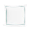 Euro Sham in White and Aqua | Ready-to-Bed 2.0 Cotton & Trim Pillow Shams by Ann Gish