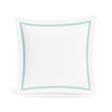 Euro Sham in White and Aqua | Ready-to-Bed 2.0 Cotton & Trim Pillow Shams by Ann Gish