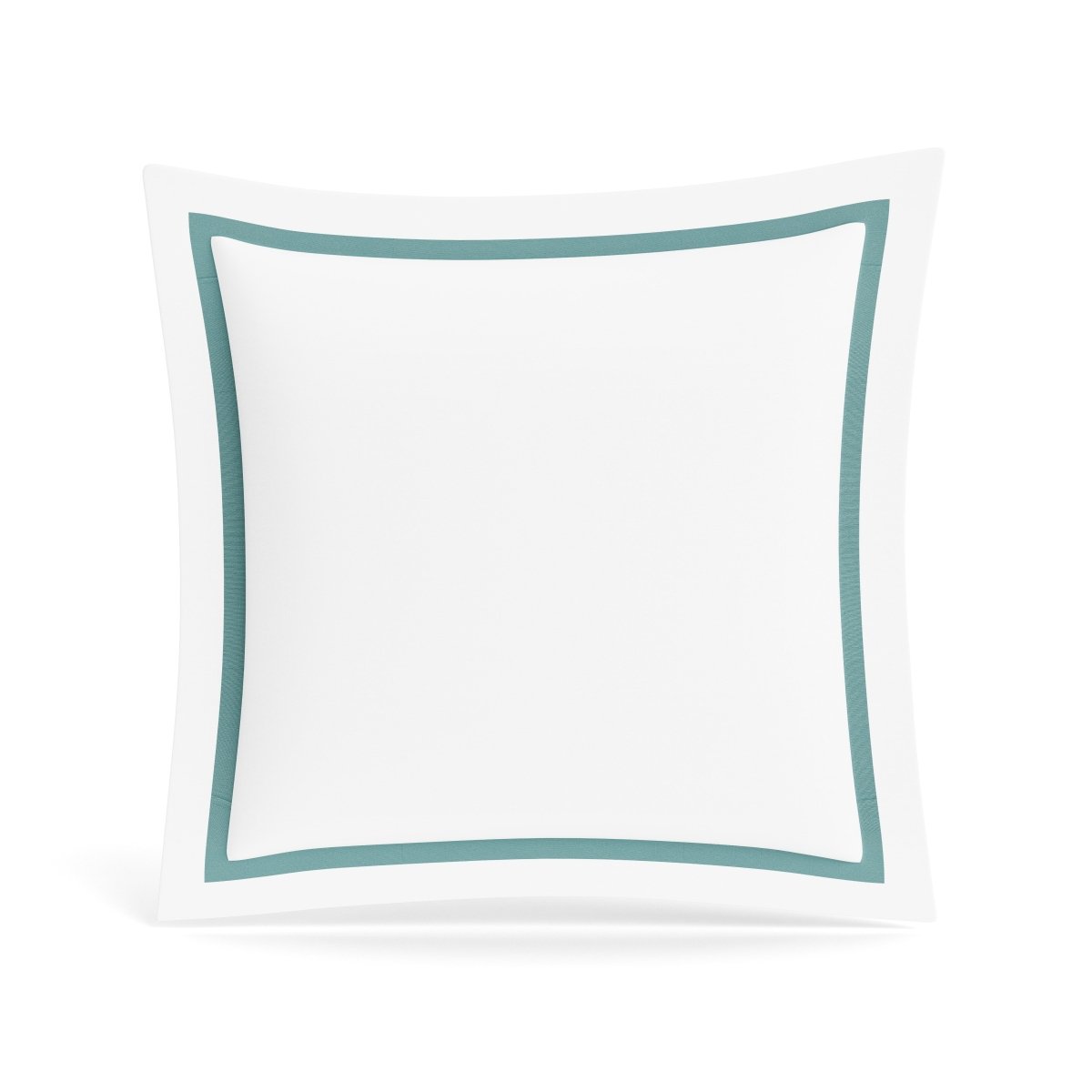 Euro Sham in White and Caribbean | Ready-to-Bed 2.0 Cotton & Trim Pillow Shams by Ann Gish