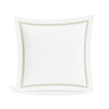 Euro Sham in White and Champagne | Ready-to-Bed 2.0 Cotton & Trim Pillow Shams by Ann Gish