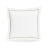 Euro Sham in White and Champagne | Ready-to-Bed 2.0 Cotton & Trim Pillow Shams by Ann Gish