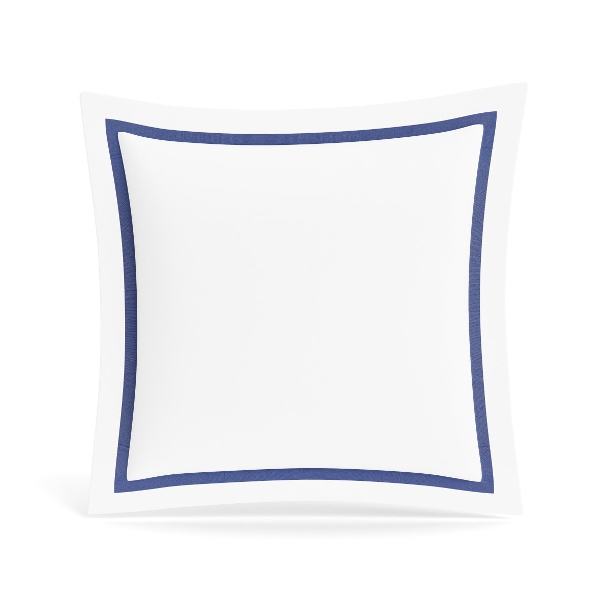 Euro Sham in White and Navy Blue | Ready-to-Bed 2.0 Cotton & Trim Pillow Shams by Ann Gish