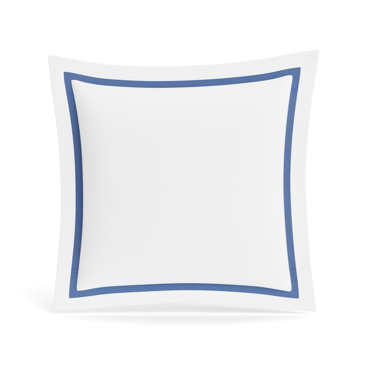 Euro Sham in White and Periwinkle | Ready-to-Bed 2.0 Cotton & Trim Pillow Shams by Ann Gish
