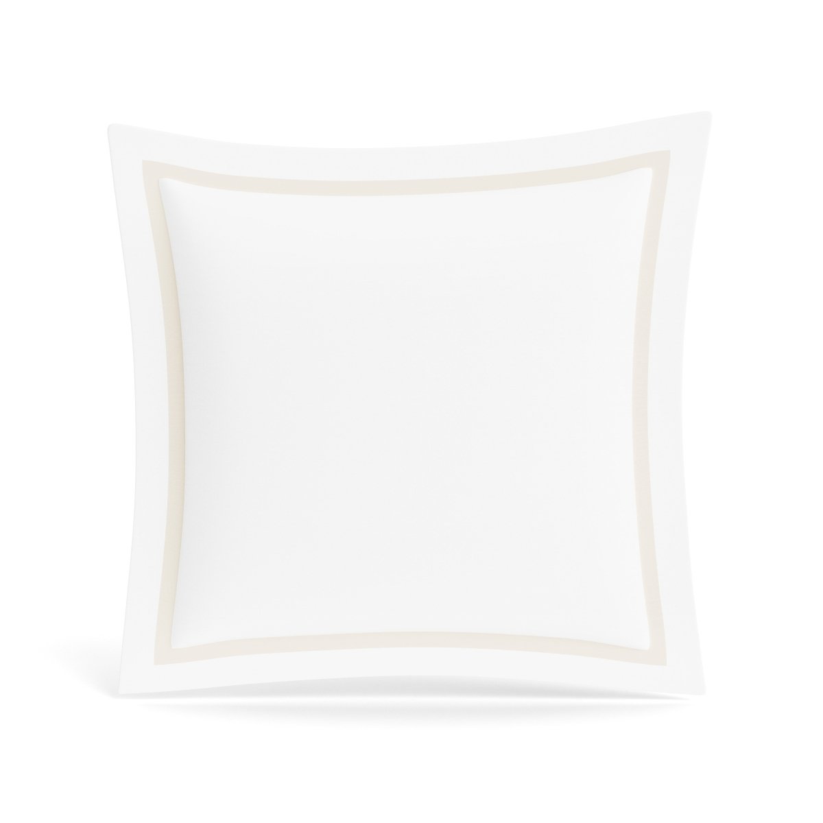 Euro Sham in White and Pumice | Ready-to-Bed 2.0 Cotton & Trim Pillow Shams by Ann Gish