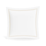Euro Sham in White and Pumice | Ready-to-Bed 2.0 Cotton & Trim Pillow Shams by Ann Gish