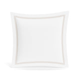 Euro Sham in White and Silver | Ready-to-Bed 2.0 Cotton & Trim Pillow Shams by Ann Gish