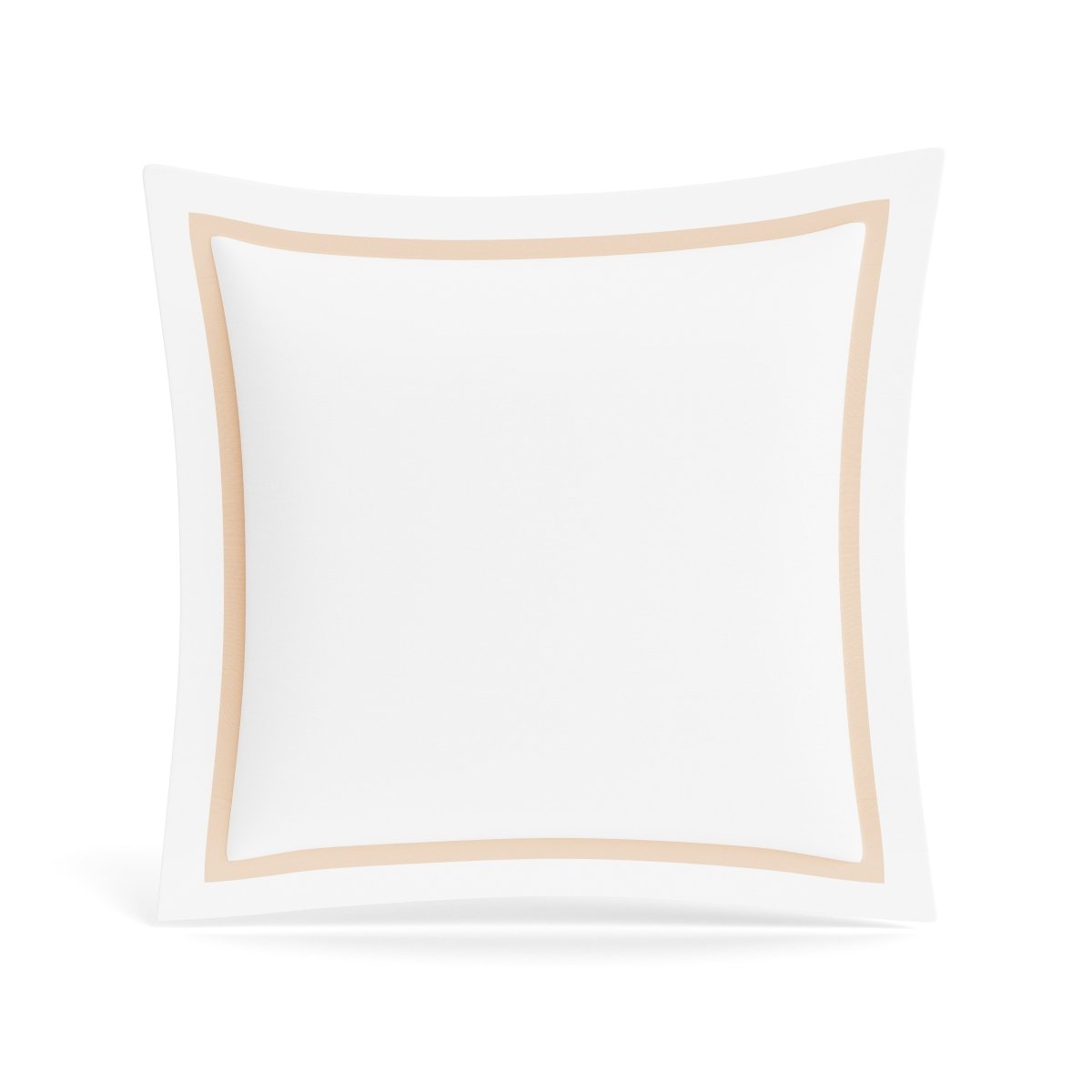 Euro Sham in White and Taupe | Ready-to-Bed 2.0 Cotton & Trim Pillow Shams by Ann Gish
