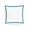 Euro Sham in White and Teal | Ready-to-Bed 2.0 Cotton & Trim Pillow Shams by Ann Gish