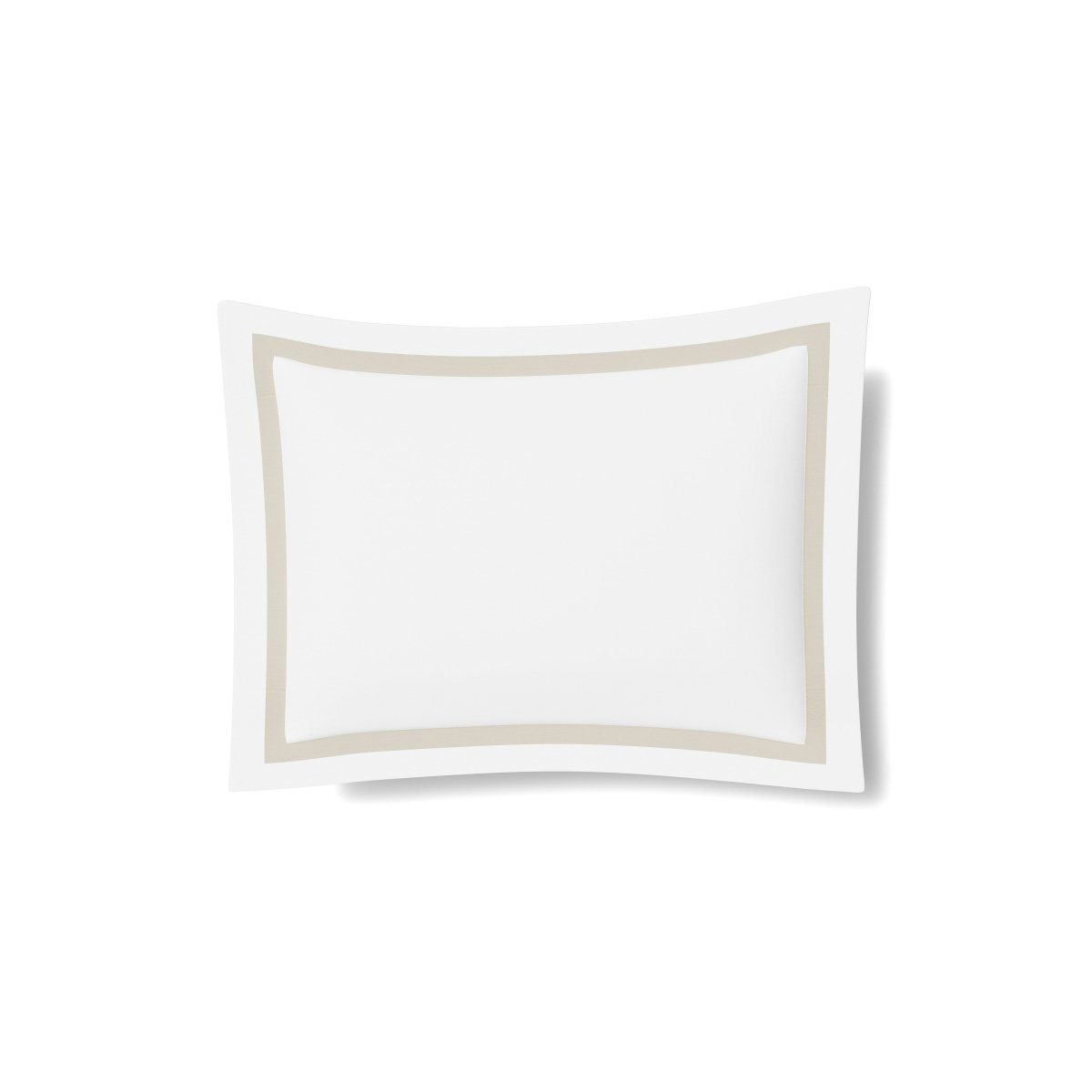 Pillow Sham in White and Champagne | Ready-to-Bed 2.0 Cotton & Trim Pillow Shams by Ann Gish