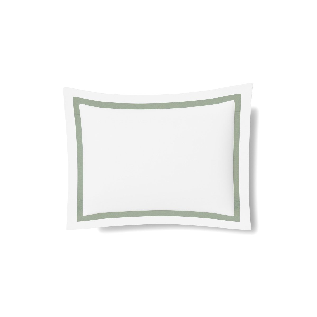 Pillow Sham in White and Sage | Ready-to-Bed 2.0 Cotton & Trim Pillow Shams by Ann Gish