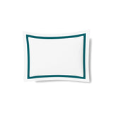 Pillow Sham in White and Teal | Ready-to-Bed 2.0 Cotton & Trim Pillow Shams by Ann Gish