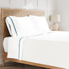 Sheet Set - Ann Gish Ready-to-Bed Cotton and Trim Blue Bed Sheets at Fig Linens and Home