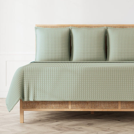 Quilted Coverlet - Ann Gish Ready-to-Bed 2.0 Bedding in Sage Green at Fig Linens and Home