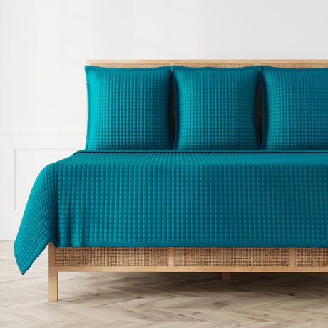 Quilted Coverlet - Ann Gish Ready-to-Bed 2.0 Bedding in Teal at Fig Linens and Home