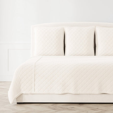 Velvet Coverlet Set in Ivory by Ann Gish at Fig Linens and Home - View 1