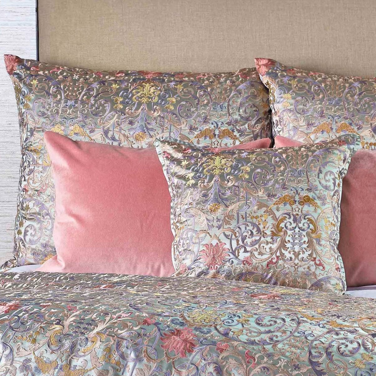 Venezia Decorative Pillows | The Met x Ann Gish 16x12 Lumbar Pillow Sage at FIG LINENS AND HOME 8
