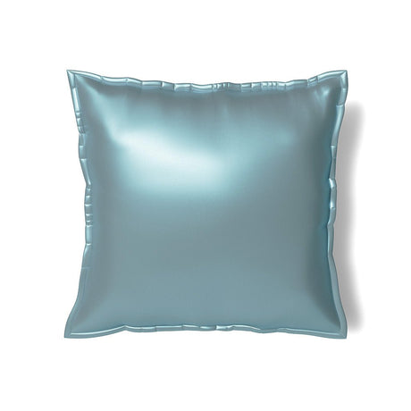 Venezia Decorative Pillows | The Met x Ann Gish - Blue 22x22 reverse to Solid Satin
