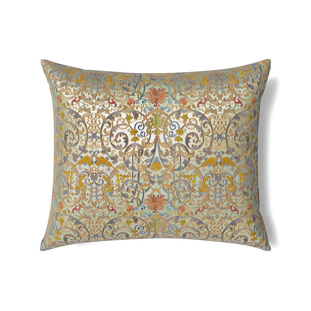 Venezia King Euro Pillows | The Met x Ann Gish - Green Cushion at Fig Linens and Home