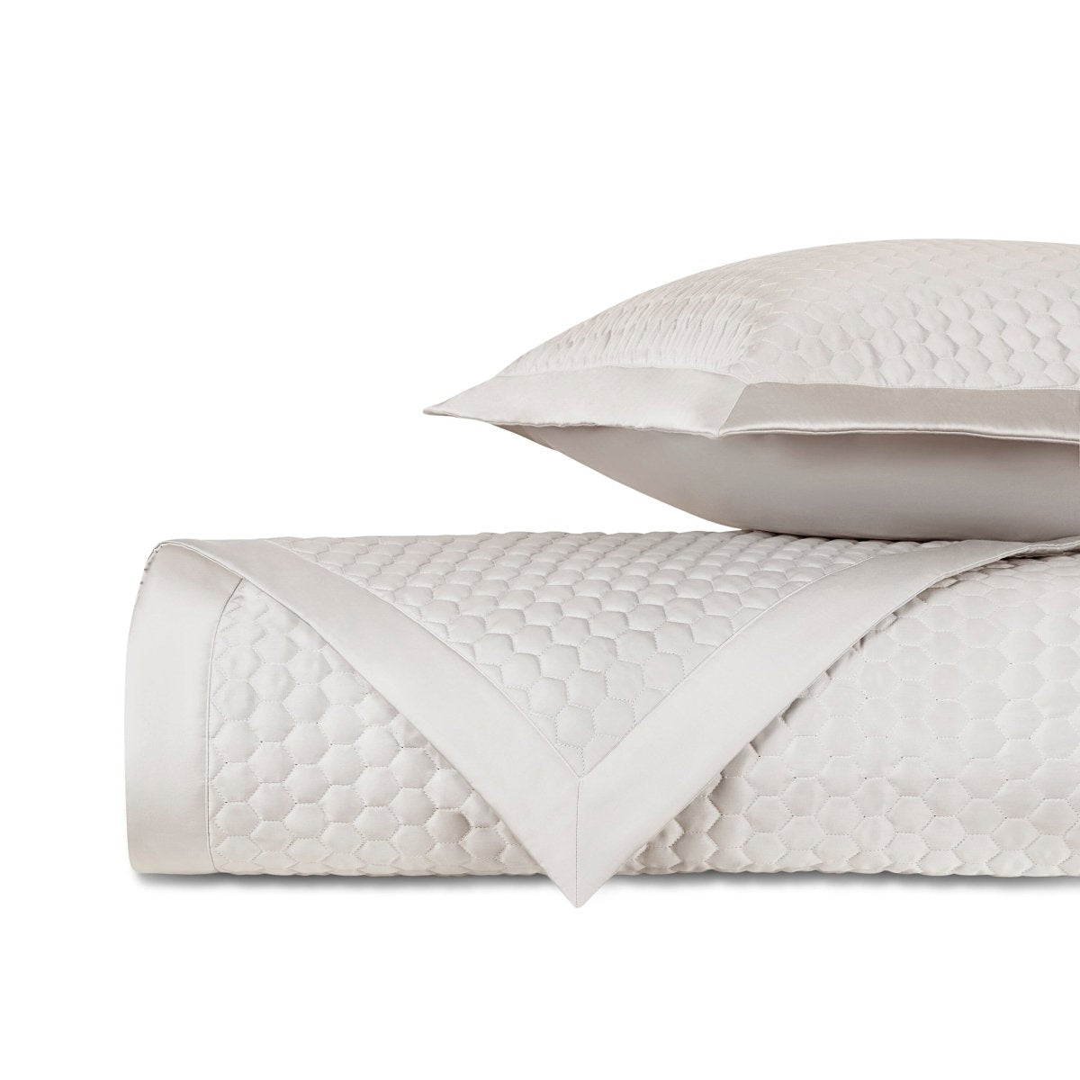 APIARY Quilted Coverlet in Oyster by Home Treasures at Fig Linens and Home