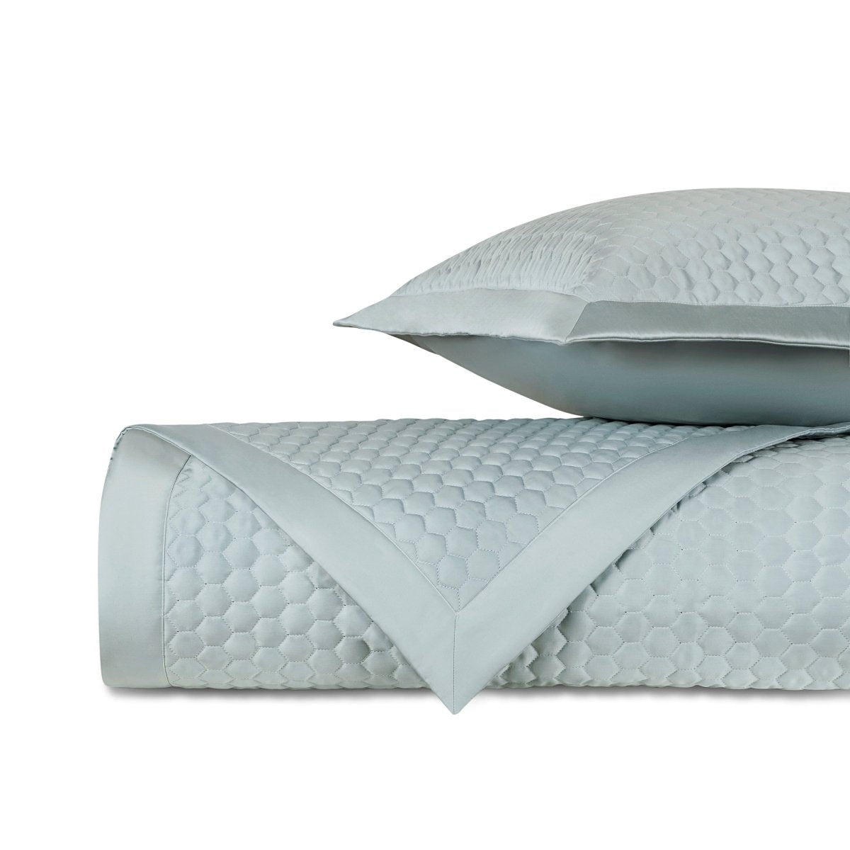 APIARY Quilted Coverlet in Sion Blue by Home Treasures at Fig Linens and Home