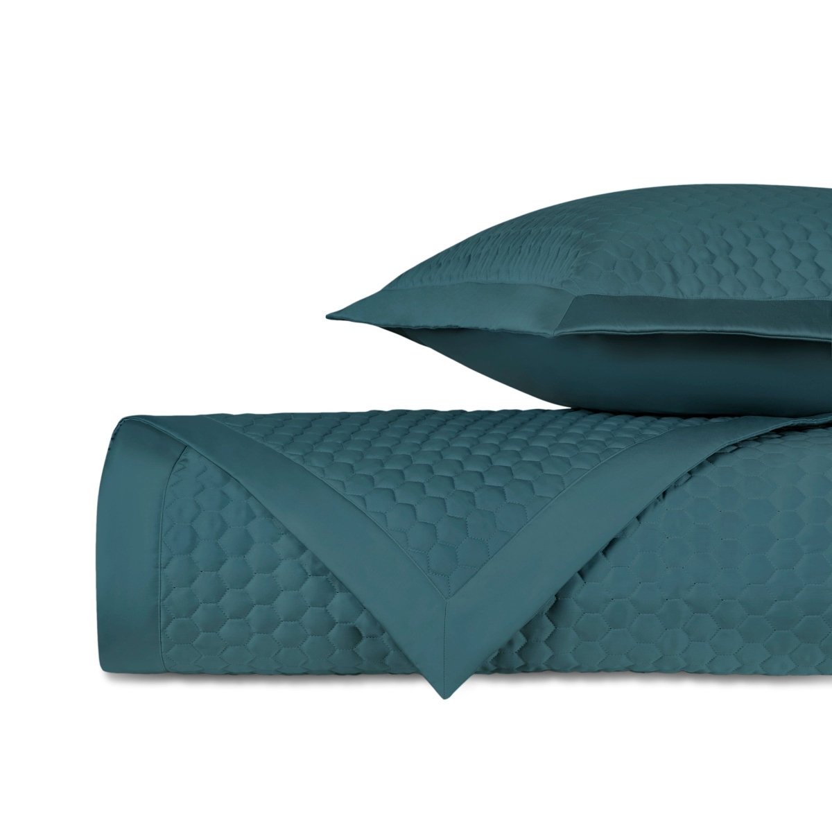 APIARY Quilted Coverlet in Teal by Home Treasures at Fig Linens and Home
