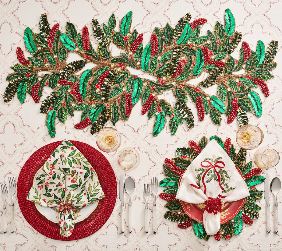 Aster Red Napkin Ring Detail 8 | Kim Seybert at Fig Linens and Home