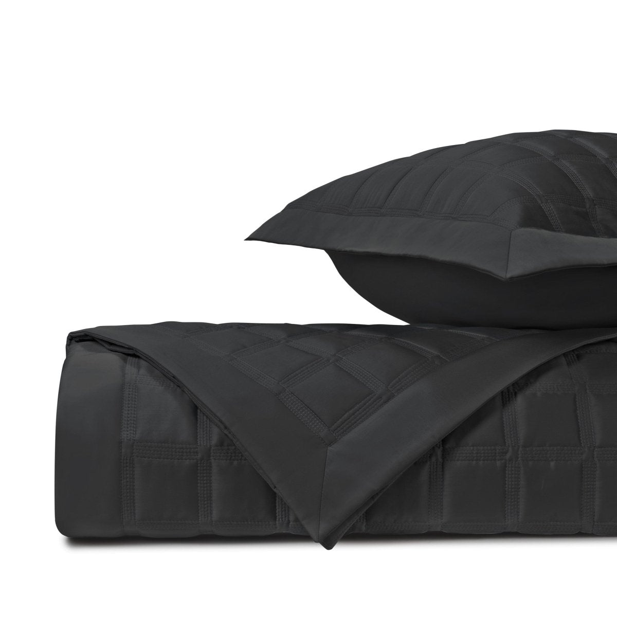 ATHENS Quilted Coverlet in Black by Home Treasures at Fig Linens and Home