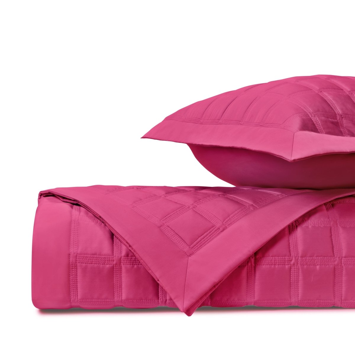 ATHENS Quilted Coverlet in Bright Pink by Home Treasures at Fig Linens and Home