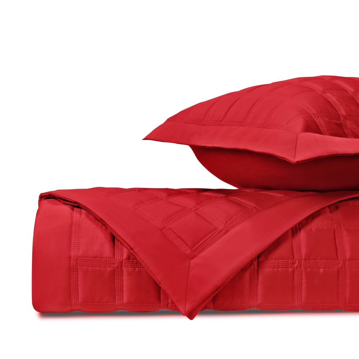 ATHENS Quilted Coverlet in Bright Red by Home Treasures at Fig Linens and Home