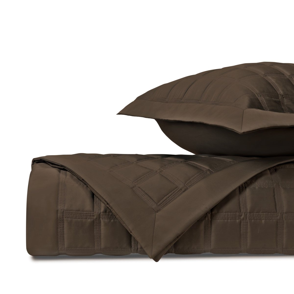 ATHENS Quilted Coverlet in Chocolate by Home Treasures at Fig Linens and Home