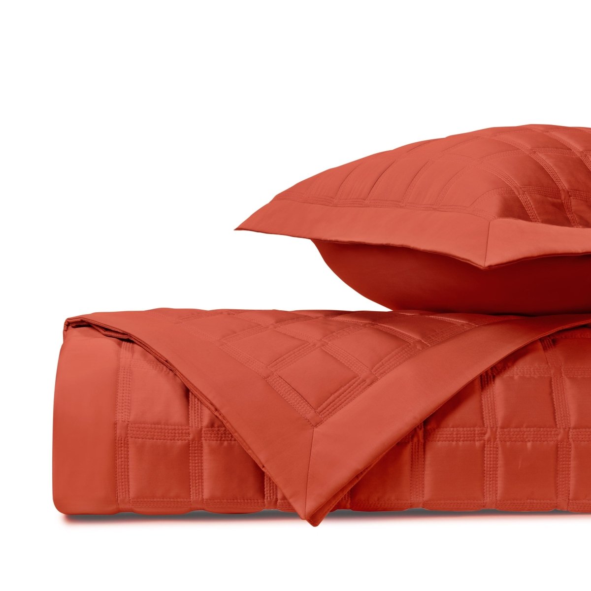 ATHENS Quilted Coverlet in Lobster by Home Treasures at Fig Linens and Home
