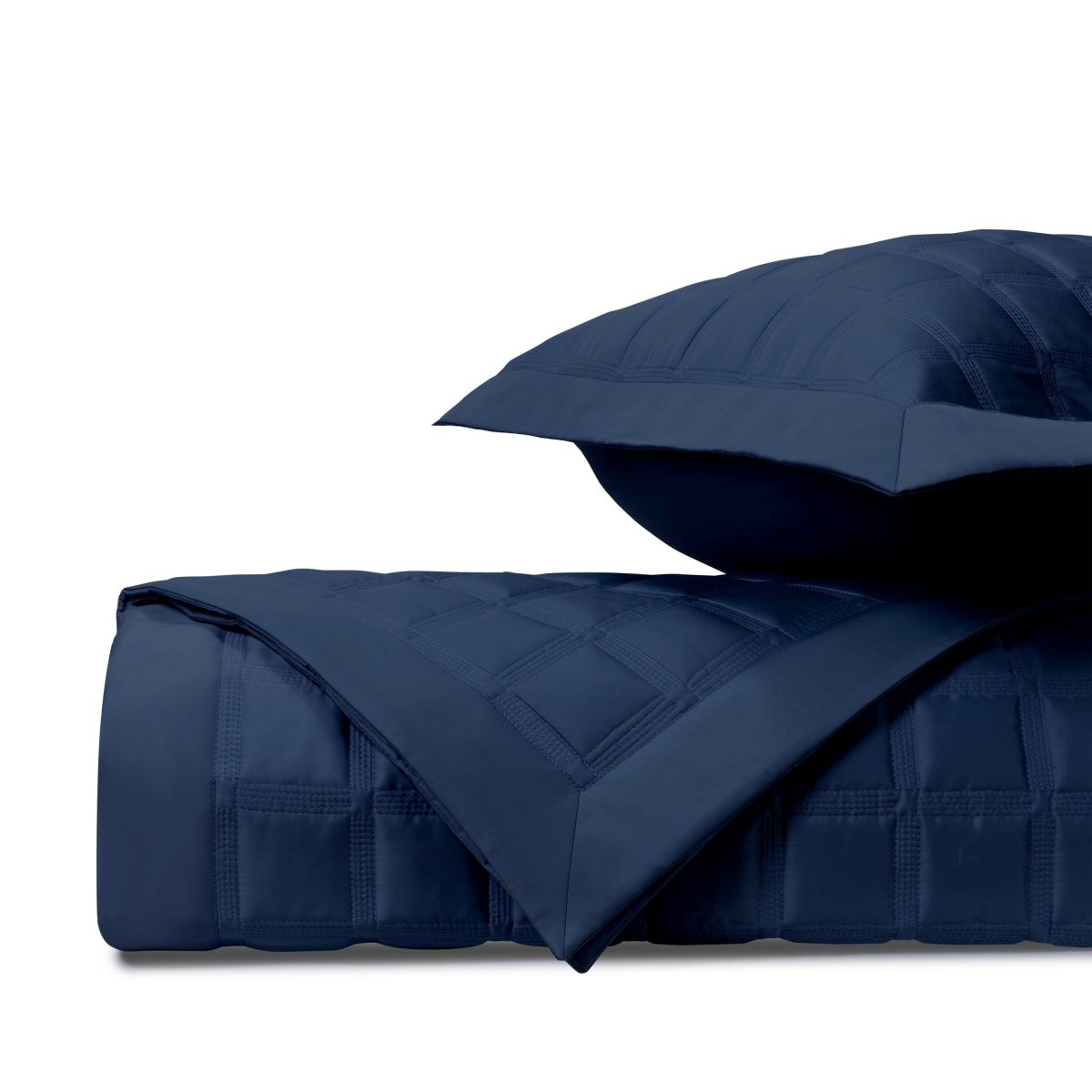 ATHENS Quilted Coverlet in Navy Blue by Home Treasures at Fig Linens and Home