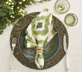 Kim Seybert Bamboo Napkin Ring in Gold on Green Table Setting - Fig Linens and Home