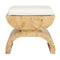 biggs burlwood stool - worlds away - fig linens - front angle