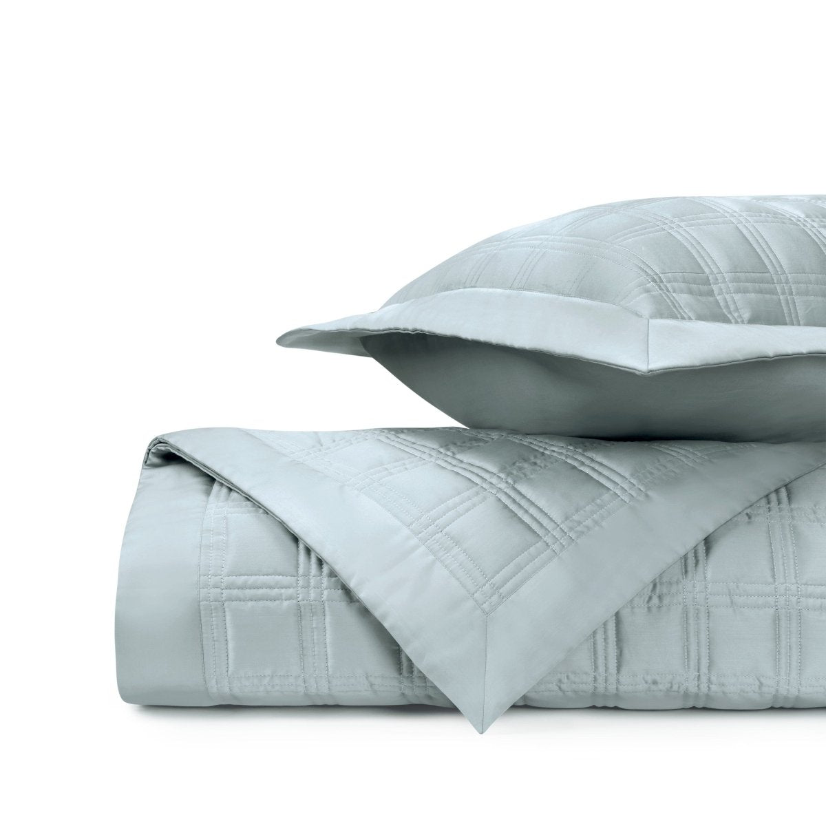 BLOCK Quilted Coverlet in Sion Blue by Home Treasures at Fig Linens and Home